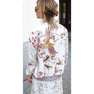 Zara Floral Printed Bomber